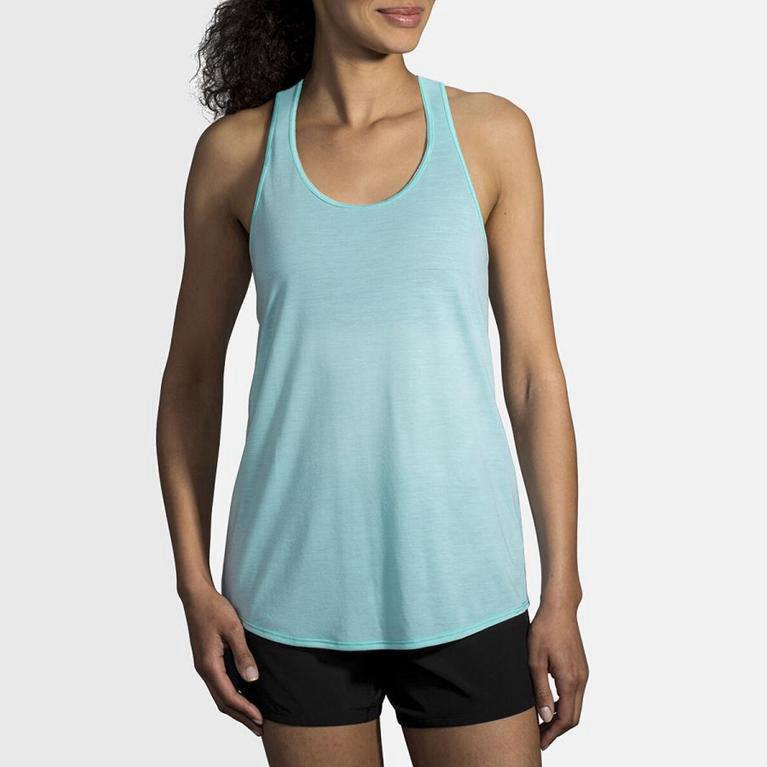 Brooks Distance Mujer Camiseta Sin Mangas - Azules (4281HQERN)